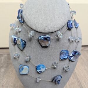 🏷️LAST CHANCE SALE $5 ITEMS Vintage Blue Blister Pearl Long Necklace
